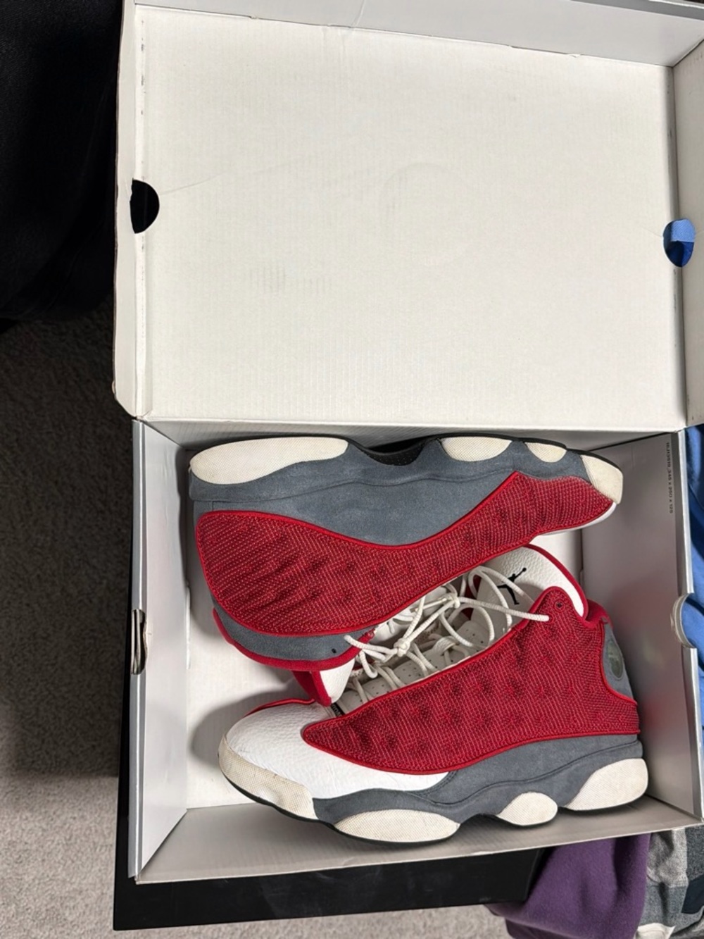 Jordan Red, Gray and White Retro Sneakers